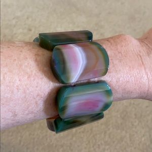 Banded agate stretchy bracelet